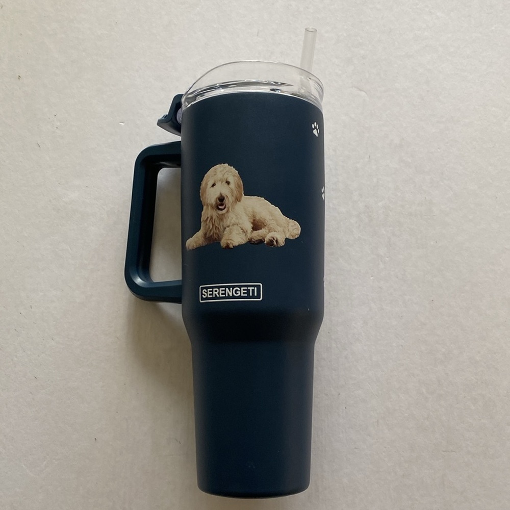 Serengeti 40oz Stainless Tumbler with Handle and Straw NWOT